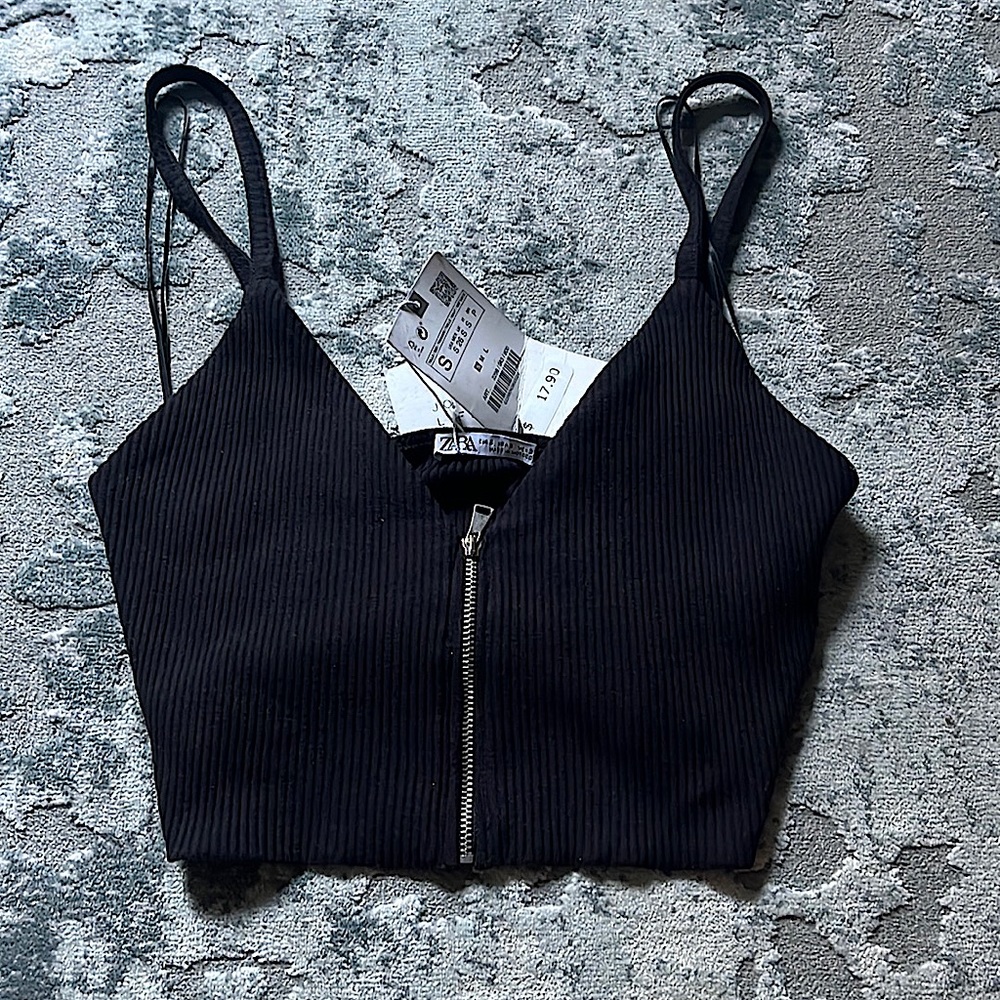 Women's Zara black crop top. Size small